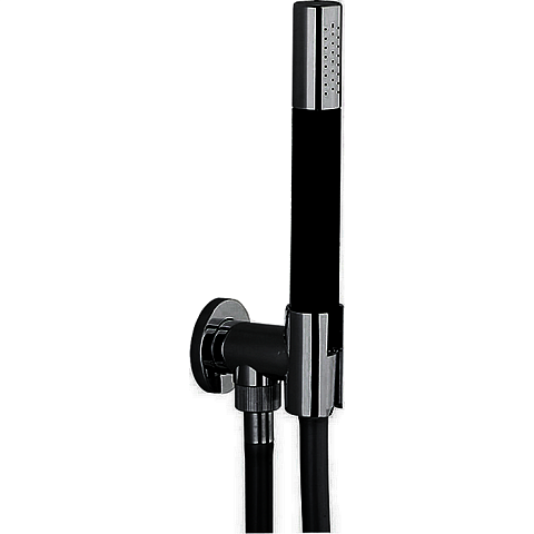 CISAL Shower Душевой гарнитур:ручная лейка,шланг 150 см,вывод с держателем, цвет черный матовый, DS01881340