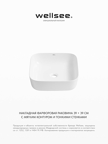 Накладная раковина для ванной Wellsee Preen 329701000