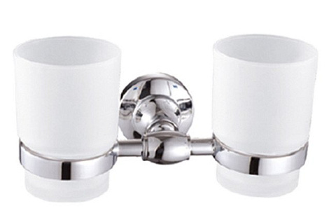Стакан керамика двойной CeramaLux Bianco 52003, хром