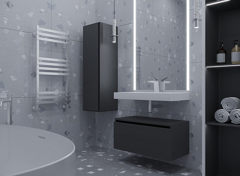 Ящик под столешницу 80см АНТРАЦИТ глянец Armadi Art VALLESSI UNO-S 897-080-A glossy