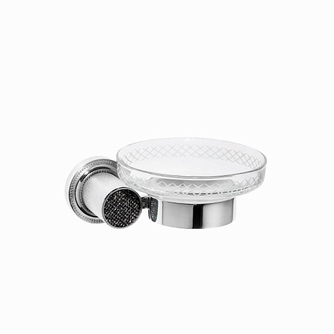 Мыльница настенная Boheme ROYALE CRISTAL BLACK ХРОМ 10923-CR-B