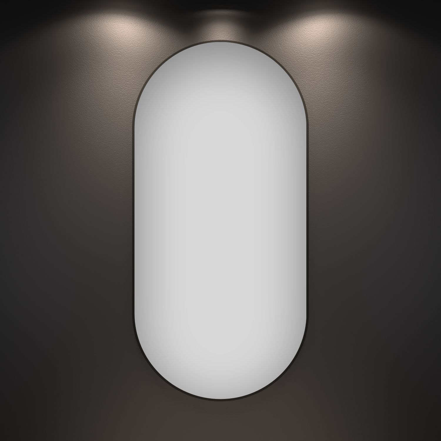 172201460, Овальное зеркало 55*100 см Wellsee 7 Rays' Spectrum, цвет контура черный матовый 172201460-172201470