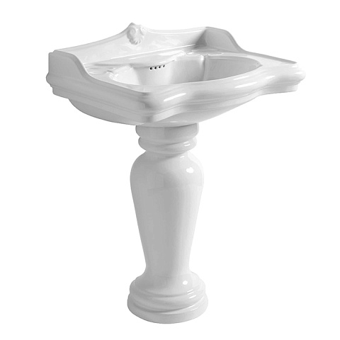 AZZURRA JUBILAEUM раковина со спинкой 70*55см с 1 отв под смеситель, цвет белый, JULP0705500MBI/(JUB200/M bi)*1
