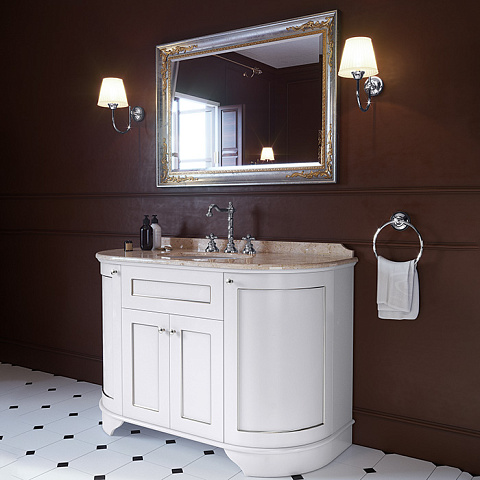 TW collection TW YORK База с раков.Simas S53 bi, 129*58*h86см, 4 расп. дв., доводч. Blum, ручки: состар.серебро,цвет: bianco, декор:поталь old argento (без мрамора), YOR4130-BA+S53 bi комплект 