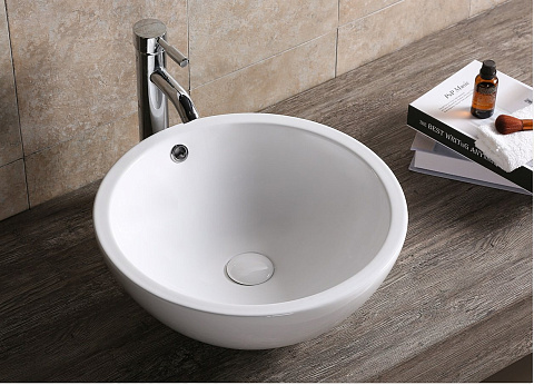 Раковина накладная Ceruttispa, CR1001 (450х450х170) белая, круглая