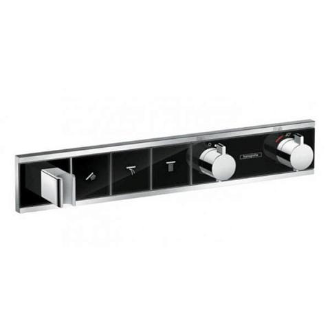Hansgrohe HG RainSelect Встраиваемый термостат для душа на 3 источника, с держ. душа (внешняя часть), цвет: черный/хром, 15356600