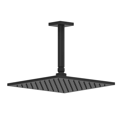 GESSI Rilievo Потолочная душевая головка шарнирная 250x250 мм на 1/2", цвет: nero XL, 59155#299