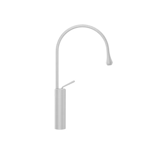Gessi Goccia Смеситель для раковины на 1 отверстие, высокий, излив 244мм R=125, цвет: белый, 33609#279