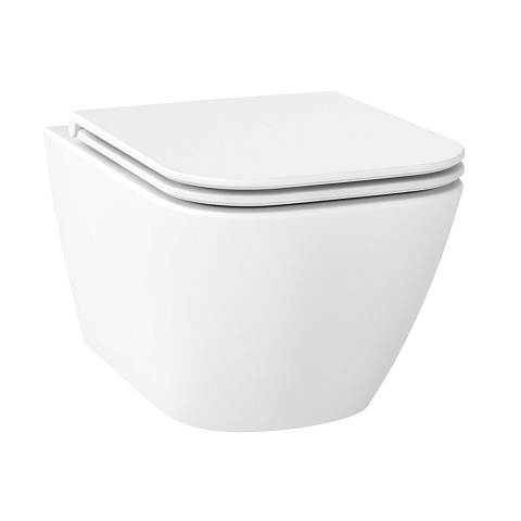 Подвесной унитаз Wellsee Quaint RimFree, матовый белый, сиденье дюропласт, soft close (182603000, 182617000) 182603001
