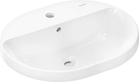 Раковина встраиваемая Hansgrohe HG Xuniva U 550х450 с отверстием под смеситель и переливом, белый 60161450