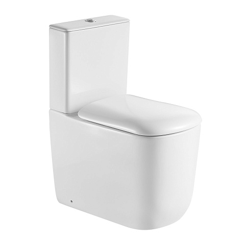 Унитаз компакт Black&White W-6610 P-trap / слив TORNADO / UF seat cover (640x370x785)