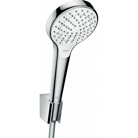 Hansgrohe HG Croma Select S Vario Душевой набор: ручной душ 110, 3jet (Rain, IntenseRain, Turbo Rain), держатель, шланг 1,60м, цвет: белый/хром, 26411400