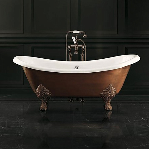 Devon&Devon Devon Cherie copper effect Ванна чугунная (без отв-й для смесит),1685х760хh680 см, цвет с отделкой под медь, ножки Flora состар медь (без слива-перел), 2MRCHERIEVARFL