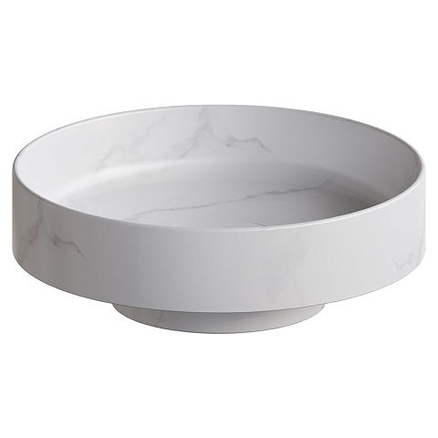 Раковина накладная Boheme SOLE Corian 400*130 Calacatta 801-CLCT