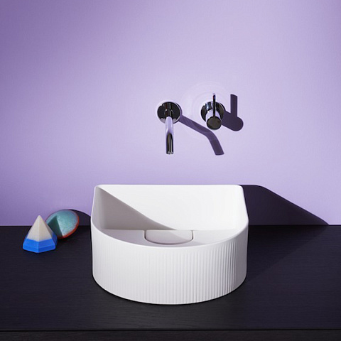 Laufen Sonar Раковина 340x340х130мм без перелива, без отв. под смеситель, с текстурой, цвет: белый, 8.1234.1.000.112.1