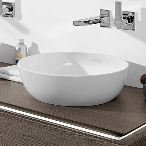 Villeroy & Boch Villeroy&Boch Artis Раковина накладная 430*430*125h, без отв. под смеситель, без перелива, TitanCeram, CeramicPlus, цвет альпийский белый, 417943R1