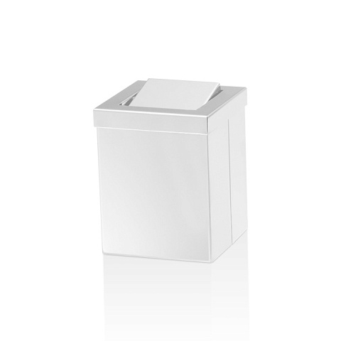 Decor Walther DW 1130 Корзина для бумаги 12x12x15см, с крышкой, цвет: белый матовый, 0611150