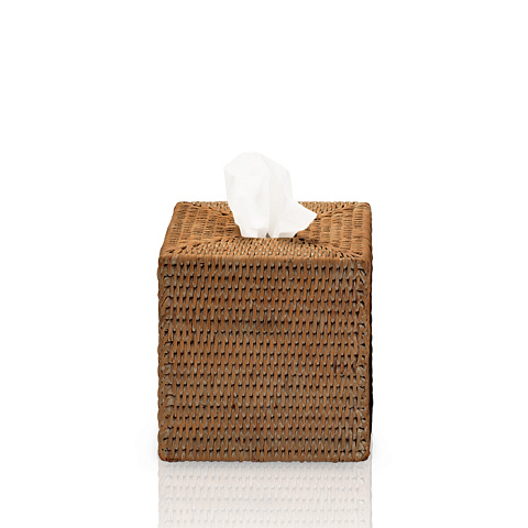 Decor Walther Basket KBQ Диспенсер для салфеток 14x14x14см, цвет: ротанг темный, 0930992