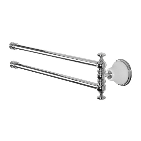 TW collection TW Harmony 013, вращающийся полотенцедержатель двойной 49см, цвет держателя: белый/хром, TWHA013bi/cr