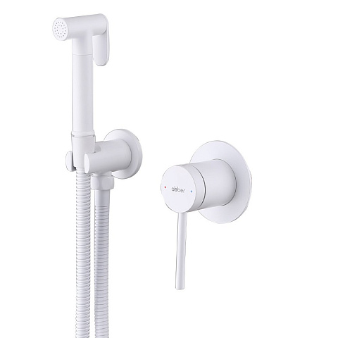 Смеситель ABBER Emotion AF8825W с гигиеническим душем, белый матовый