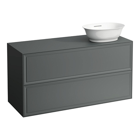 Laufen New Classic База под раковину подвесная, раковина справа , 1180х450х600 мм, 2 ящика, цвет серый (для раковины 812852,812853), 4.0608.4.085.627.1