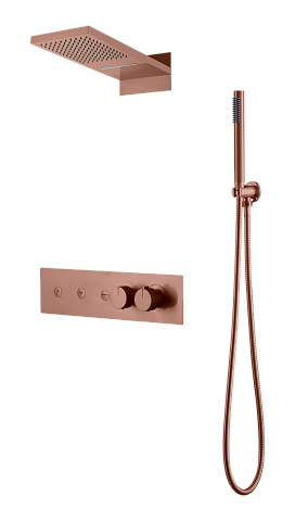 Встроенная душевая система Boheme FUSION с термостатом, трехпозиционная COPPER BRUSHED 131-CB