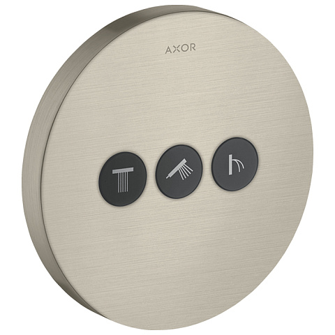 Axor AX ShowerSelect Встраиваемый модуль с 3 запорными клапанами (внешняя часть), цвет: шлифованный никель, 36727820
