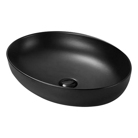 Раковина керамическая чёрная матовая (накладная) SantiLine SL-1104MB