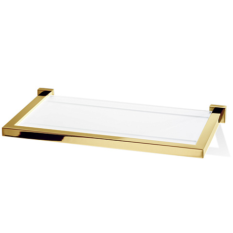 Decor Walther Corner GLA30 Полочка стеклянная 30x16.5см, цвет: золото, 0560820
