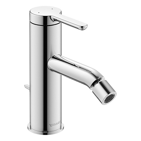 Duravit C.1 Смеситель для биде с донным клапаном, на 1 отв., излив 121мм, цвет: хром, C12400001010