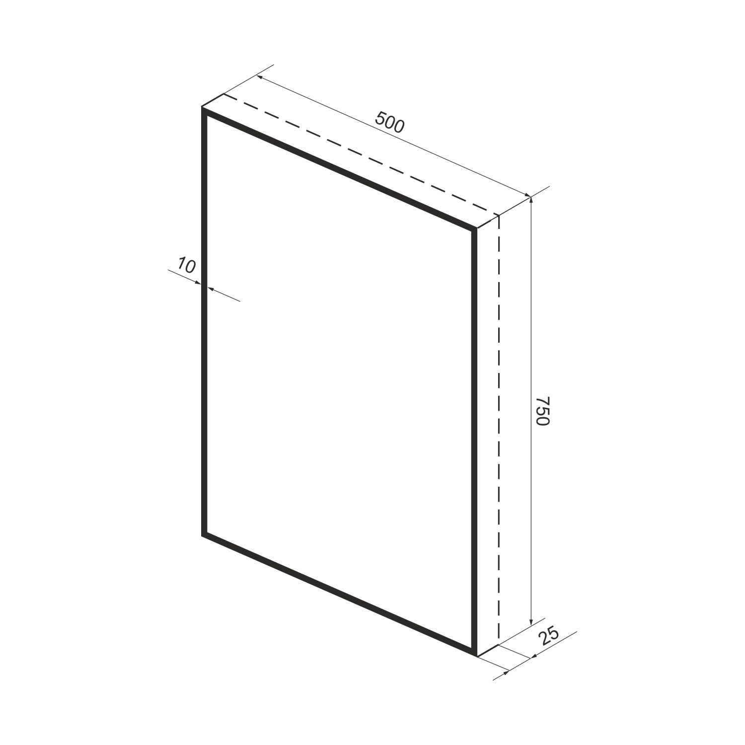 172200880, Прямоугольное зеркало с фоновой LED-подсветкой 50*75 см Wellsee 7 Rays' Spectrum, цвет контура черный матовый 172200880-172200890