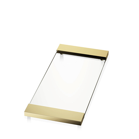 Decor Walther Classic Tab 37 Лоток универсальный 37x17см, прозрачное стекло, цвет: золото, 0848822