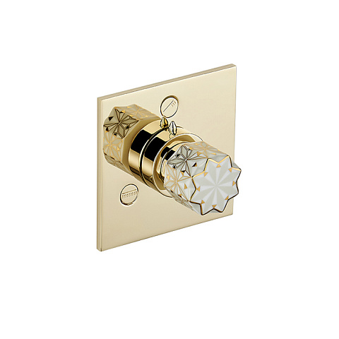 THG NIHAL PORCELAINE IVOIRE Переключатель встраиваемый, внешняя часть, цвет Soft gold, U2N-F30-48M2SB