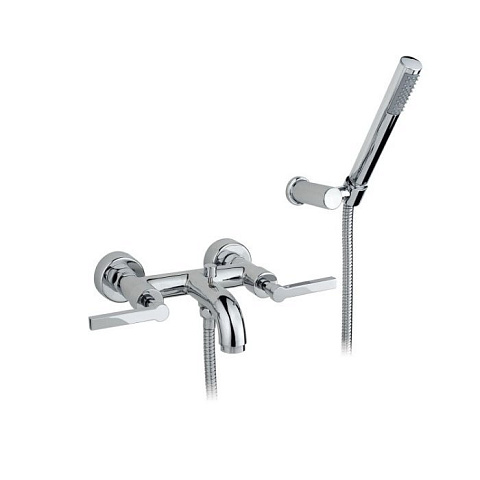 Nicolazzi Mac Kinley 05 Смеситель для ванны с 2мя ручками, с переключателем ванна/душ, + комплект руч. душа, цвет: хром, 2202CR29