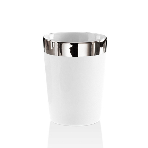 Decor Walther Bone BE50 Стакан настольный, фарфор, цвет: белый / платиновый, 0846200