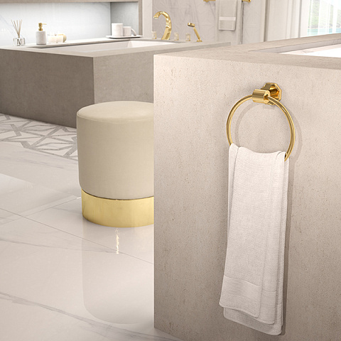 THG NIHAL PORCELAINE IVOIRE Полотенцедержатель-кольцо, цвет Soft gold, U2N-F30-504N