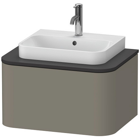 Duravit Happy D.2 Plus Тумба подвесная 354x650x480мм 1 ящик, цвет: stone grey satin matt, HP494009292