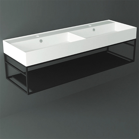 SIMAS AGILE Структура металлическая 141x46xh28 см, подвесная, для раковины AG141, с 1 полкой, цвет черный матовый, AGSS141D