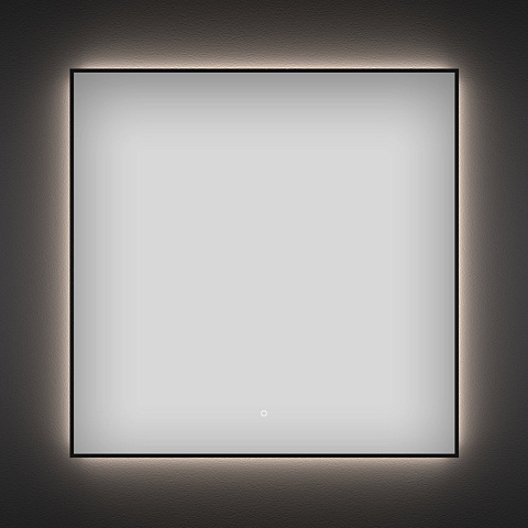 Квадратное зеркало с фоновой LED-подсветкой 50*50 см Wellsee 7 Rays' Spectrum, цвет контура черный матовый 172200340