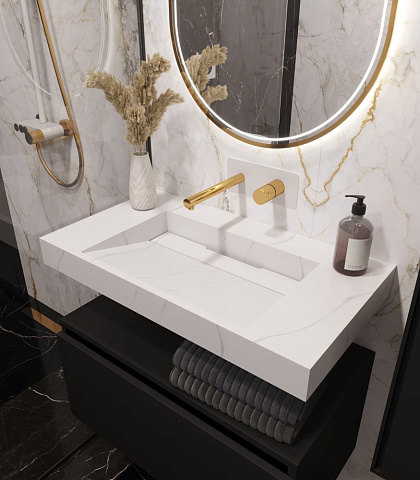 Столешница моноблок Armadi Art FLAT CALACATTA (810*452*80) 859-080-CLCT