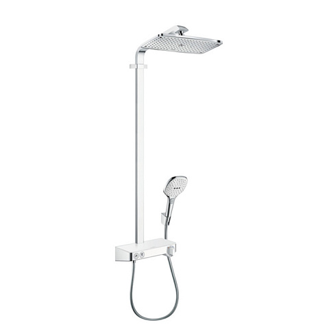 Hansgrohe HG Raindance E Душевая система Showerpipe: верх.душ 360х190мм 1jet, ручн.душ, шланг, термостат для душа, цвет: белый/хром, 27288400