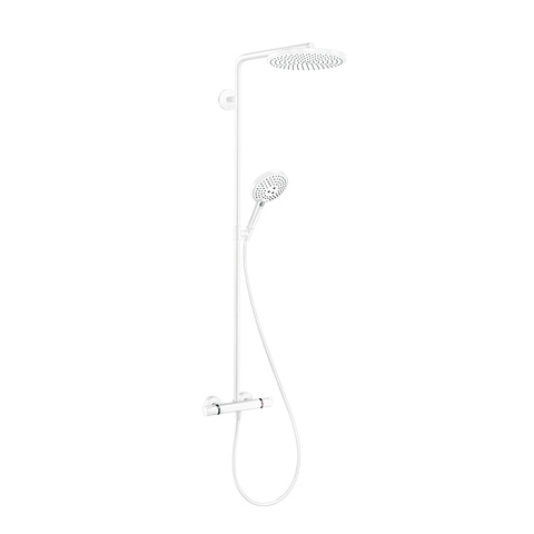 Hansgrohe HG Raindance Душевая стойка с термостатом 1jet (верхний душ 240мм, ручной душ с держателем), цвет: белый матовый, 27633700