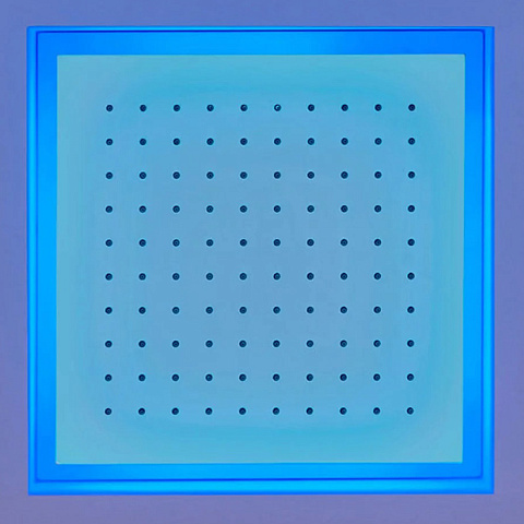 ANTONIO LUPI METEO Верхний душ 350x350x110 мм., встраиваемый в потолок, с подсветкой, пультом и трансформатором, рама белая, лейка зеркальная сталь, METEO1.BAL