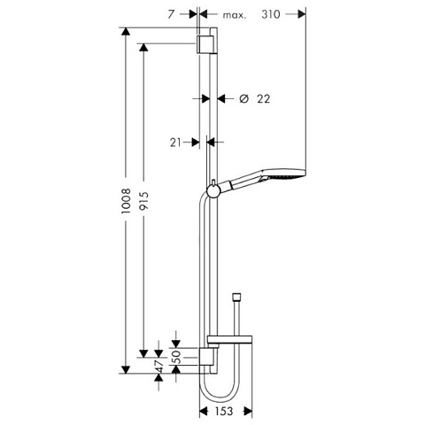 Hansgrohe HG Raindance Select E Душевой набор: штанга 900mm, ручной душ 120, 3jet, мыльница, шланг, цвет: белый/хром (СПЕЦЦЕНА с нашего склада), 26621400