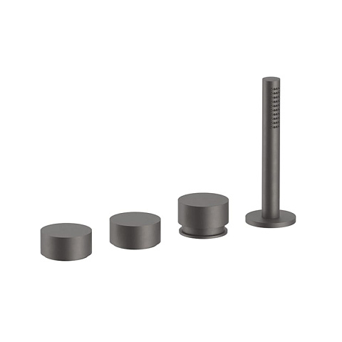 Fantini AF/21 Смеситель на борт ванны, 4 отв., без излива, цвет: Matt Gun Metal PVD, 27 P5 A267