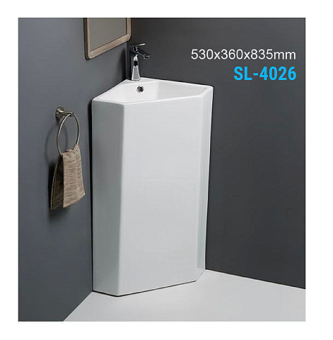 Раковина керамическая напольная (моноблок) SantiLine SL-4026