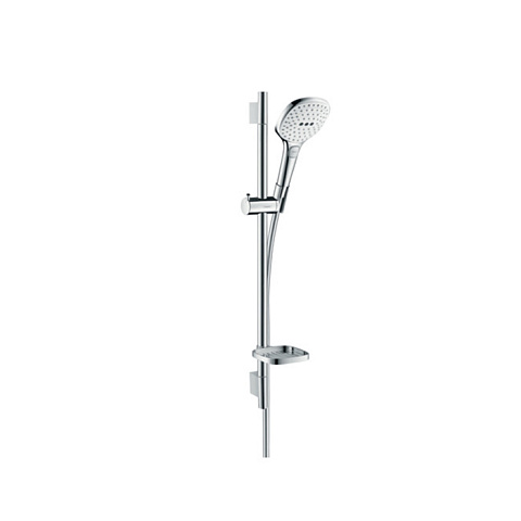 Hansgrohe HG Raindance Select E Душевой набор: штанга 650mm, ручной душ 120, 3jet (Rain, RainAir, WhirlAir), EcoSmart, мыльница, шланг, цвет: белый/хром, 26622400