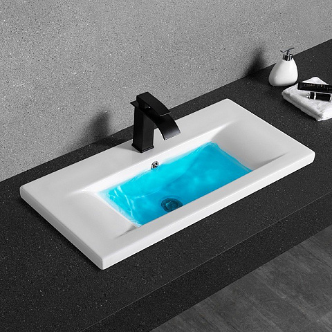 Раковина встраиваемая CeramaLux 9393-80 815×395 мм, белый