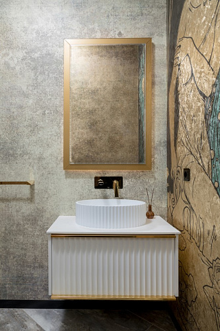 Тумба Armadi Art Canale 80 белая + Золото 843-080-WG