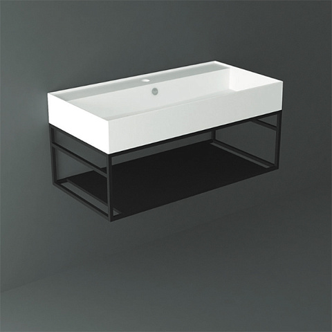SIMAS AGILE Структура металлическая 91x46xh28 см, подвесная, для раковины AG91, с 1 полкой, цвет черный матовый, AGSS91